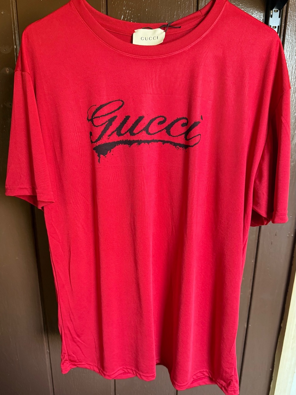 Red T-Shirt with Black Script Logo